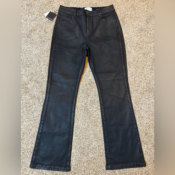 NEW Lola Denim-Billie High-Rise Bootcut Black Coated Stretch Premium Jeans 32 - Picture 6 of 12
